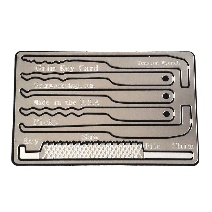 Grim Key Card : Credit Card Lock Pick Set and Escape Kit