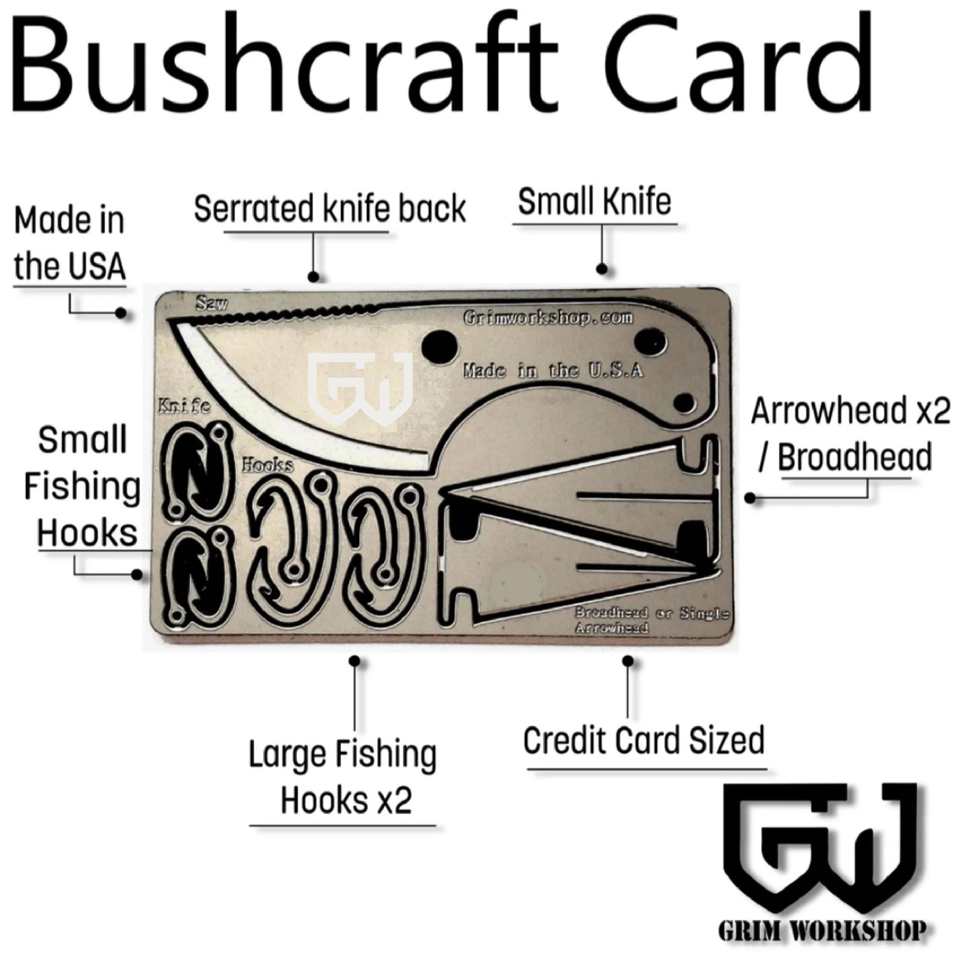 credit card fishing hooks Bushcraft EDC Survival Card: 11 Function Credit Card Survival tool – Fowlers Makery and Mischief