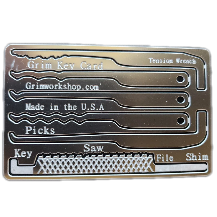 Grim Key Card : Credit Card Lock Pick Set and Escape Kit