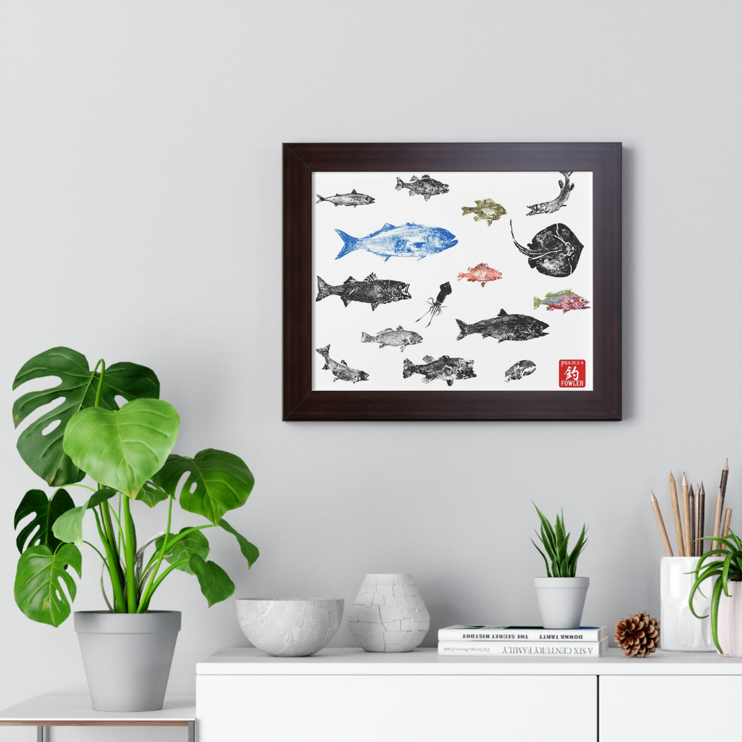 Gyotaku Sea Framed Print