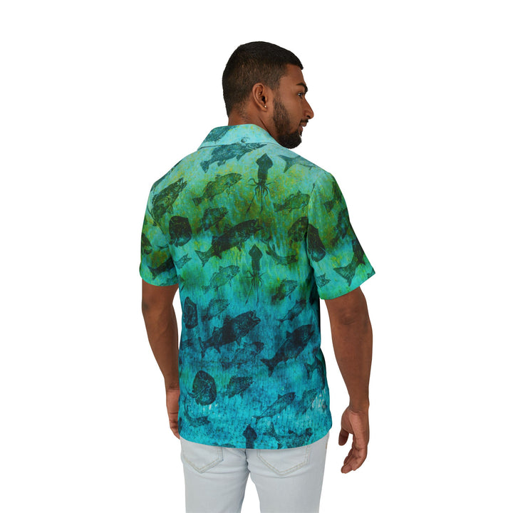 Hawaiian Gyotaku Camp Shirt - Fish Scale