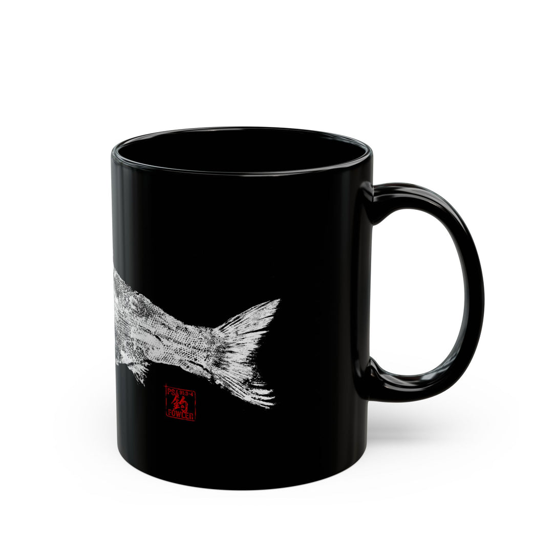 Salmon Gyotaku Black Mug