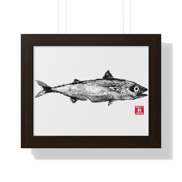 Mackeral Lifesize Gyotaku Framed Print