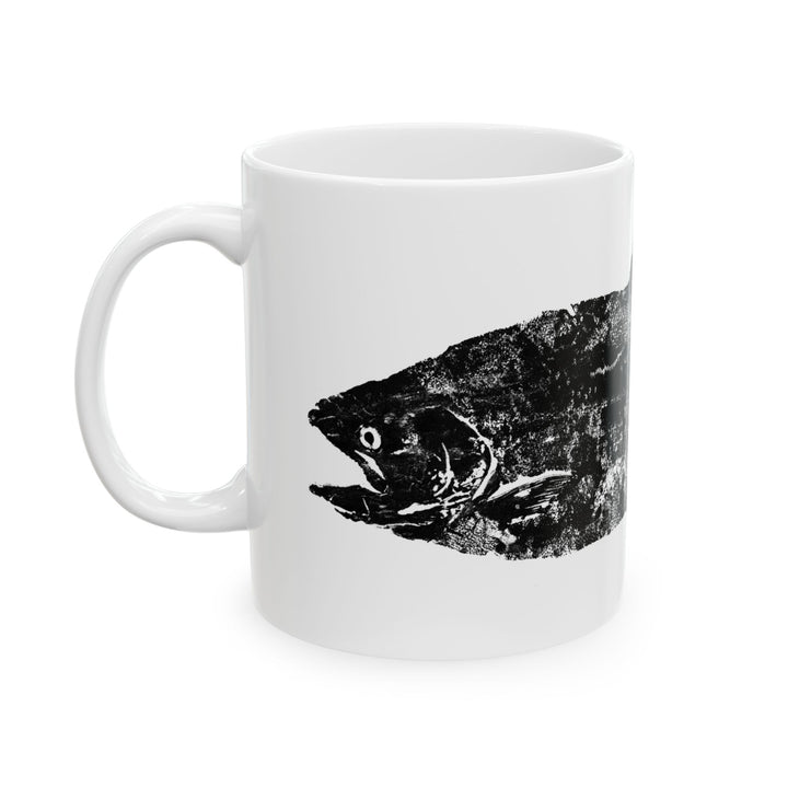 Salmon Gyotaku White Mug