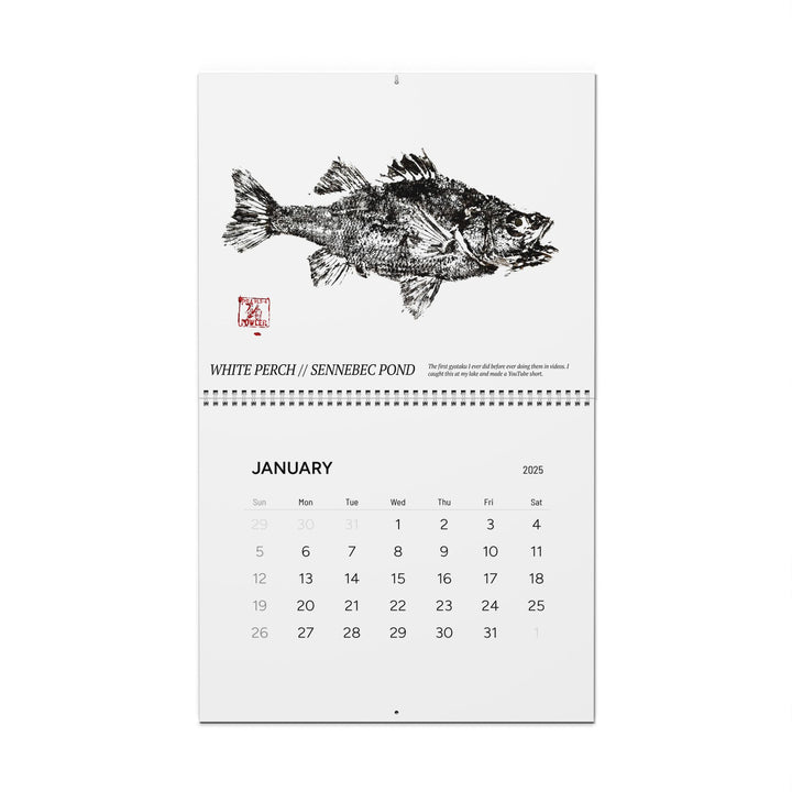 Gyotaku 2025 Wall Calendar