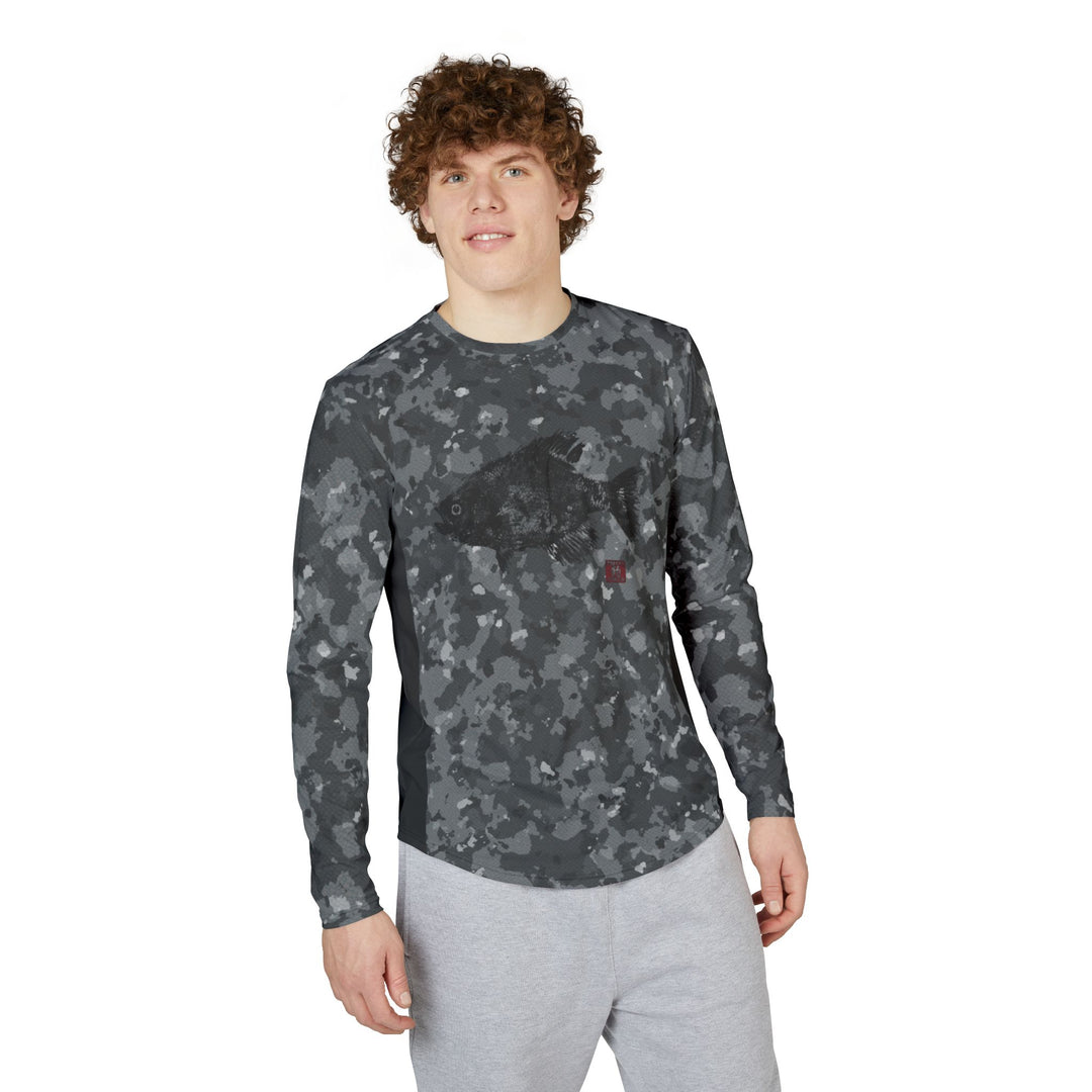 Gyotaku UV Protection Grey Camouflage Crappie Sun Shirt