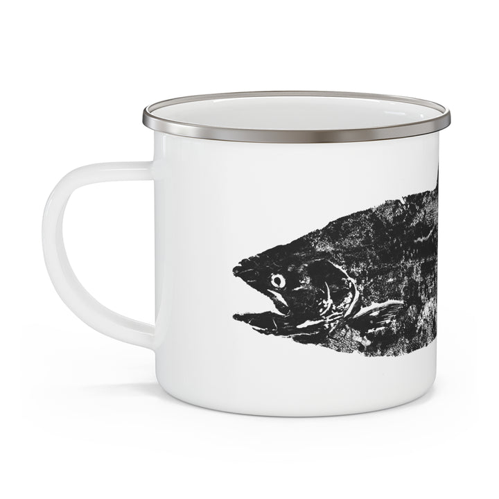 Salmon Gyotaku Enamel Camping Mug