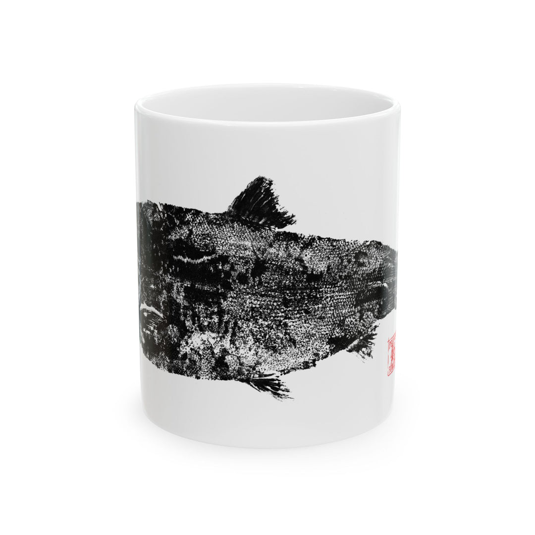 Salmon Gyotaku White Mug