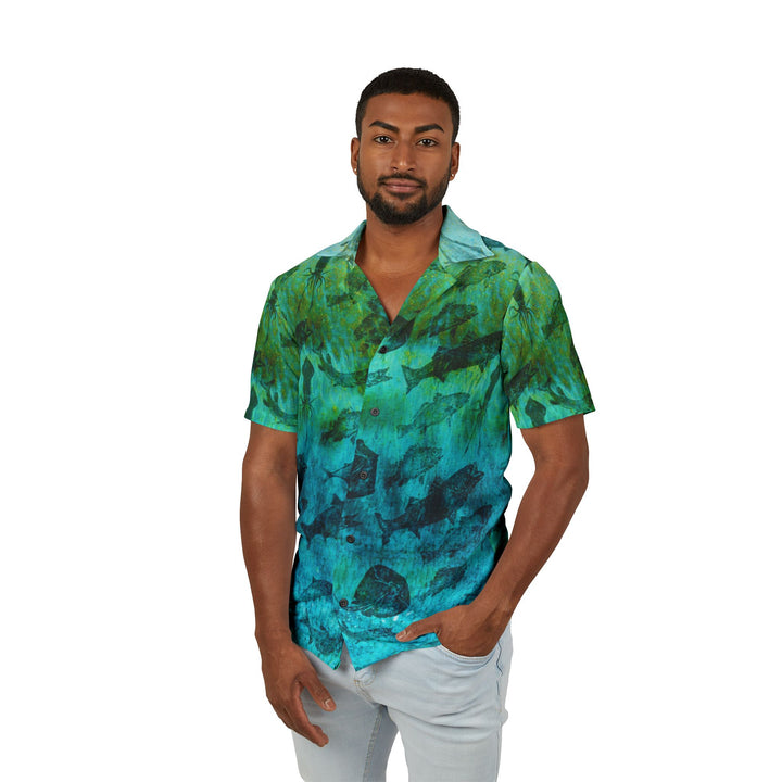 Hawaiian Gyotaku Camp Shirt - Fish Scale