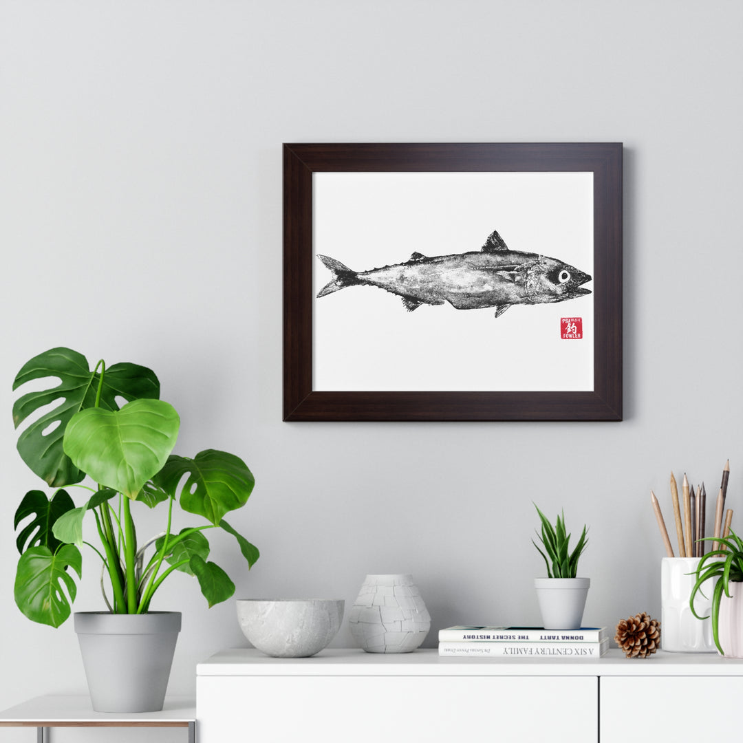 Mackeral Lifesize Gyotaku Framed Print