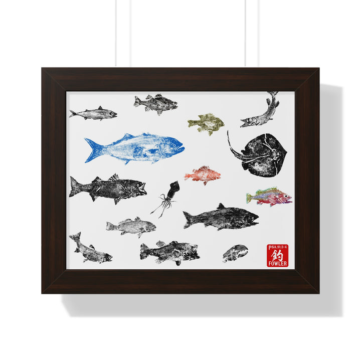 Gyotaku Sea Framed Print