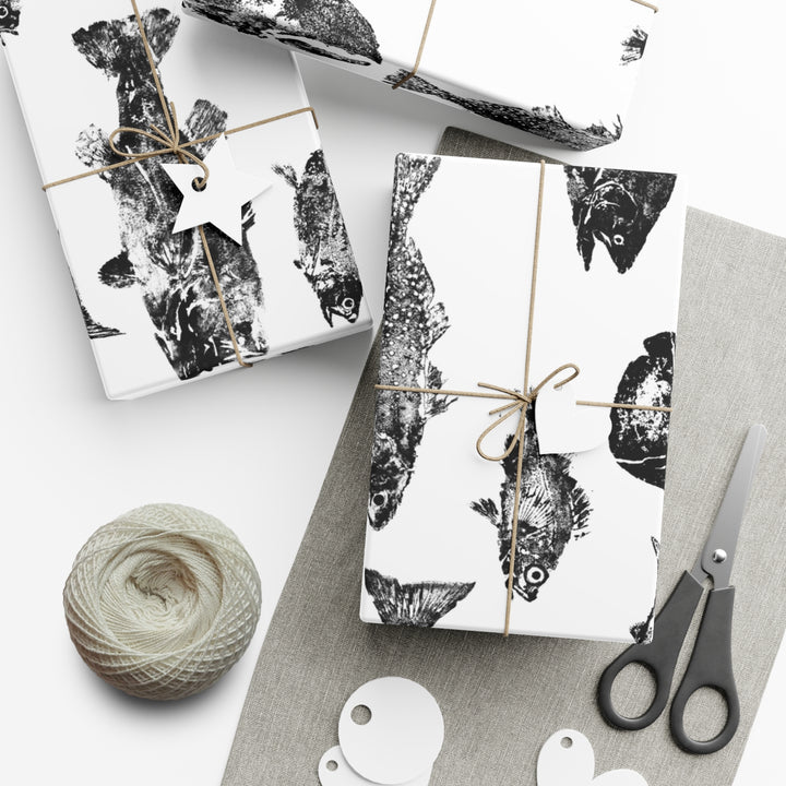 Gyotaku Gift Wrap Paper - White