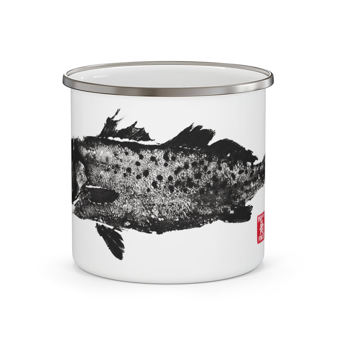 Spotted Trout Gyotaku Enamel Camping Mug