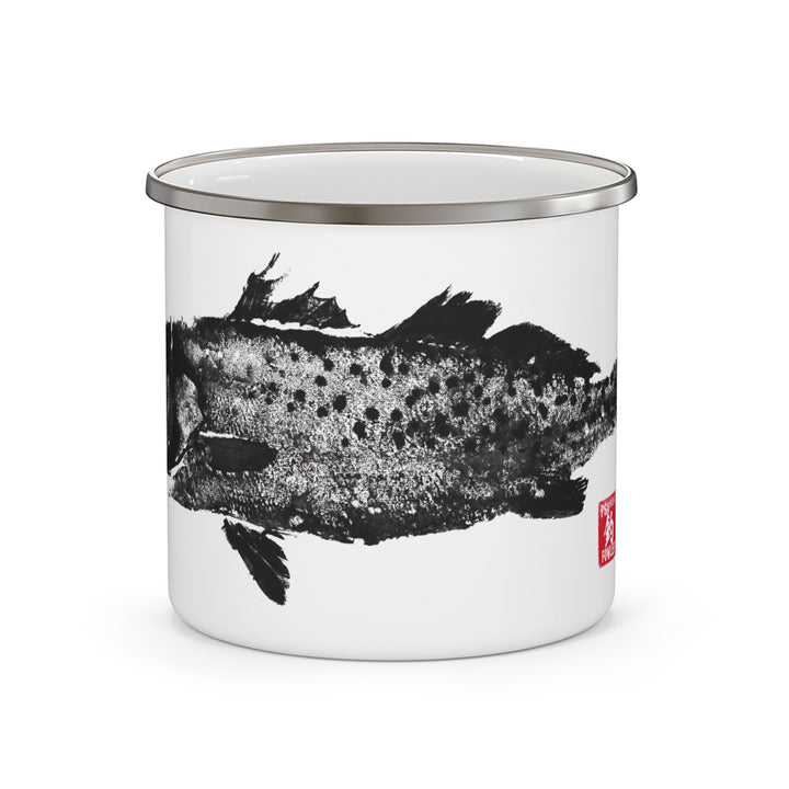 Spotted Trout Gyotaku Enamel Camping Mug