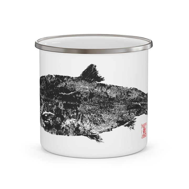 Salmon Gyotaku Enamel Camping Mug