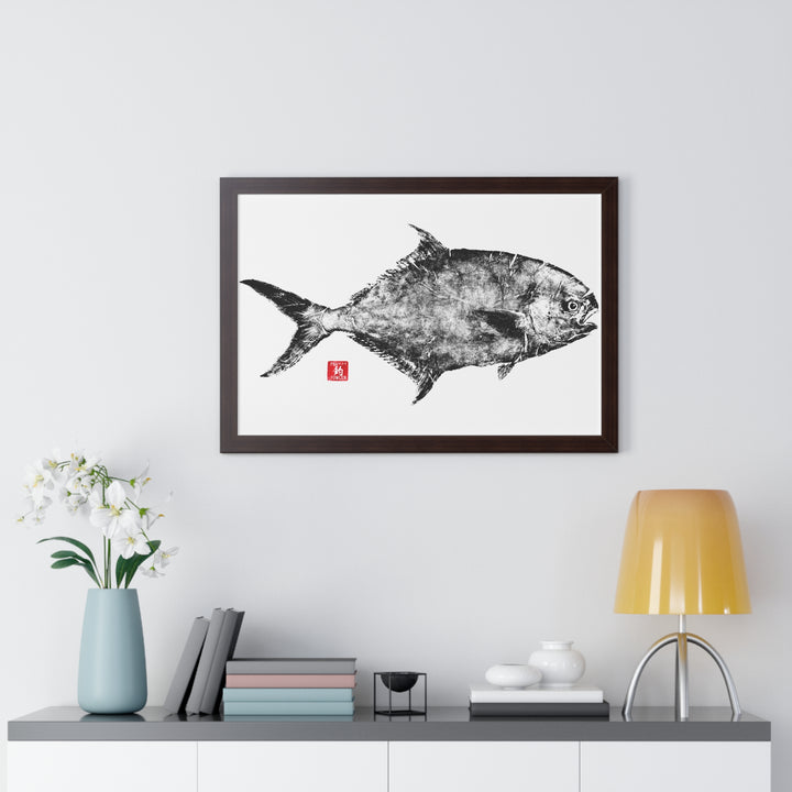 Pompano Lifesize Gyotaku Framed Print