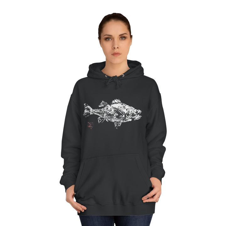 White Perch Gyotaku Hoodie