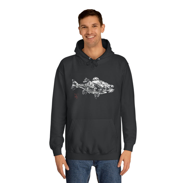 White Perch Gyotaku Hoodie