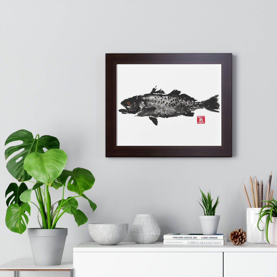 Spotted Trout Gyotaku Framed Print