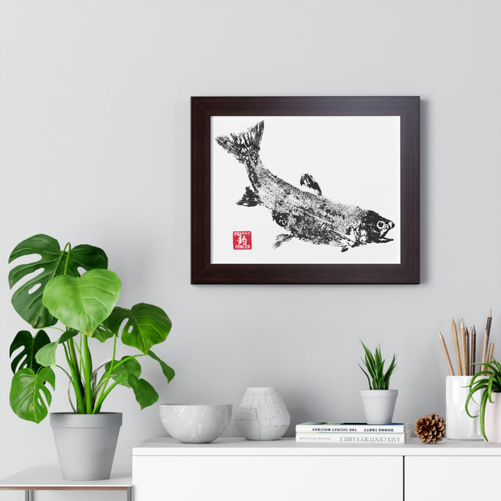 Rainbow Trout Lifesize Gyotaku Framed Print