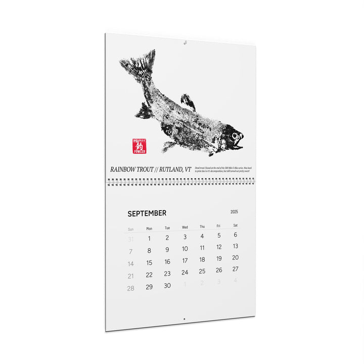 Gyotaku 2025 Wall Calendar