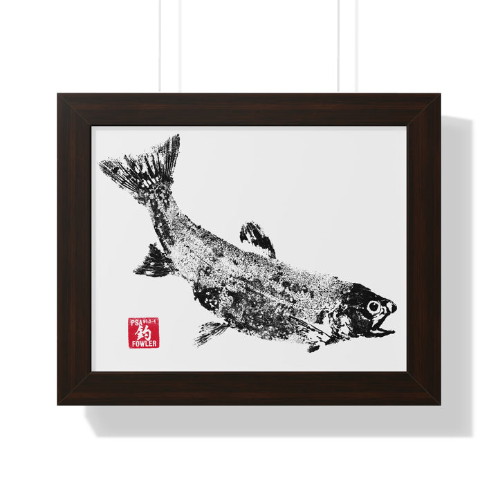 Rainbow Trout Lifesize Gyotaku Framed Print