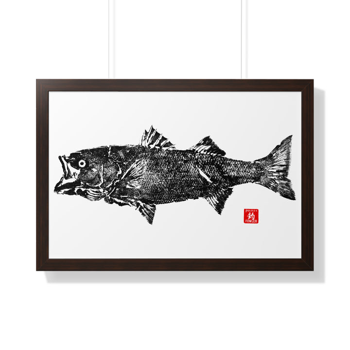 Striped Bass Lifesize Gyotaku Framed Print