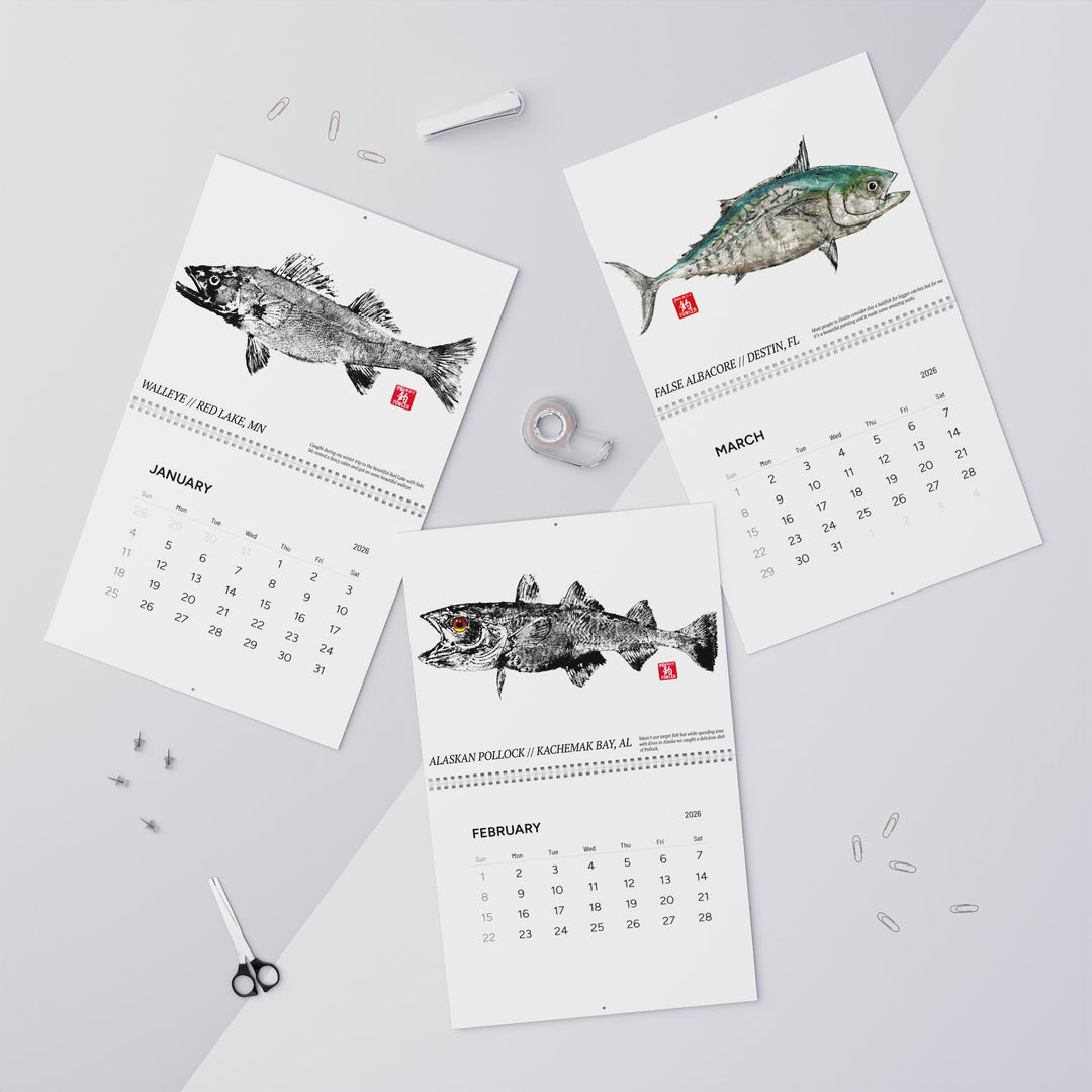 Gyotaku 2026 Wall Calendar