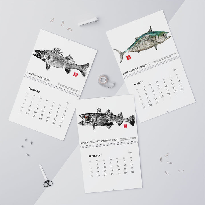 Gyotaku 2026 Wall Calendar