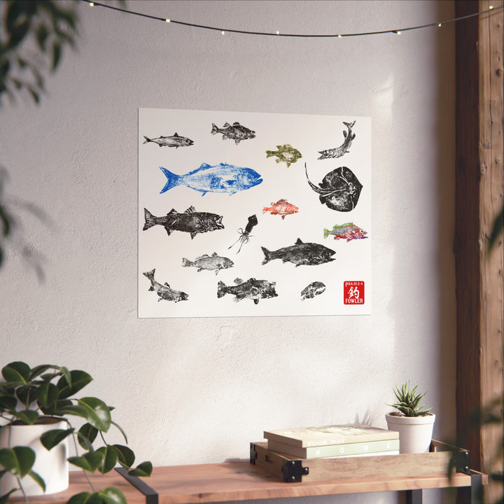 Gyotaku Sea Horizontal Posters