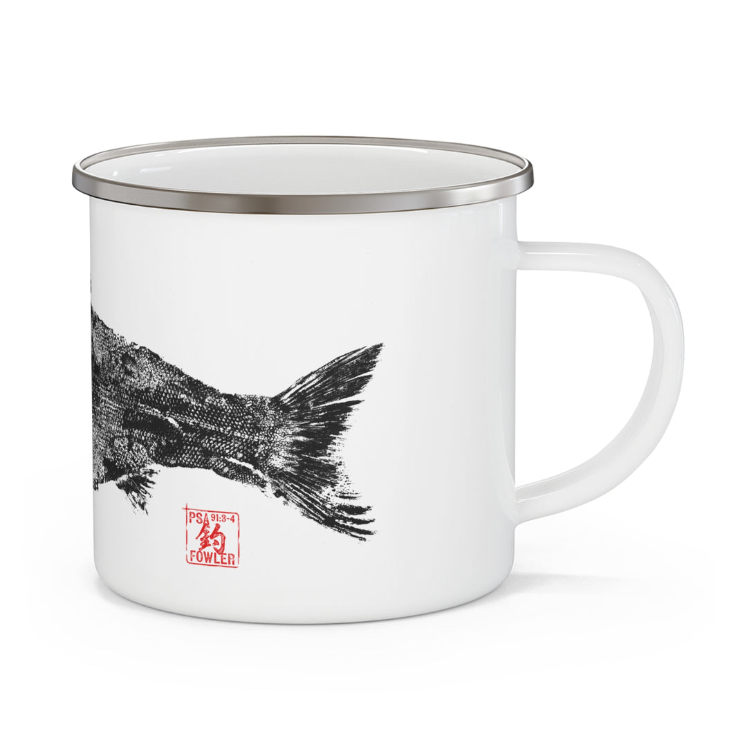 Salmon Gyotaku Enamel Camping Mug