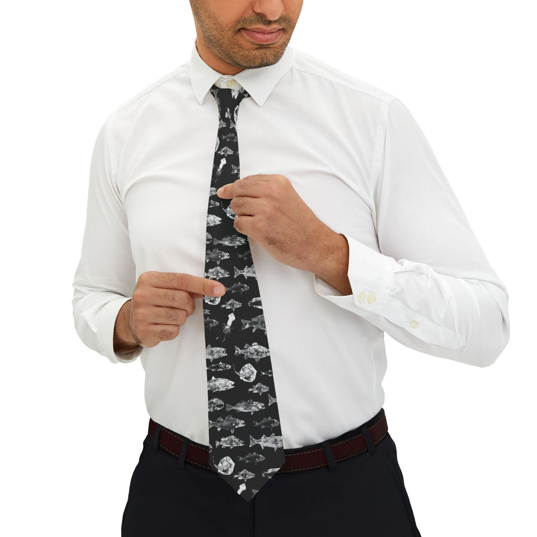 Gyotaku Black Necktie