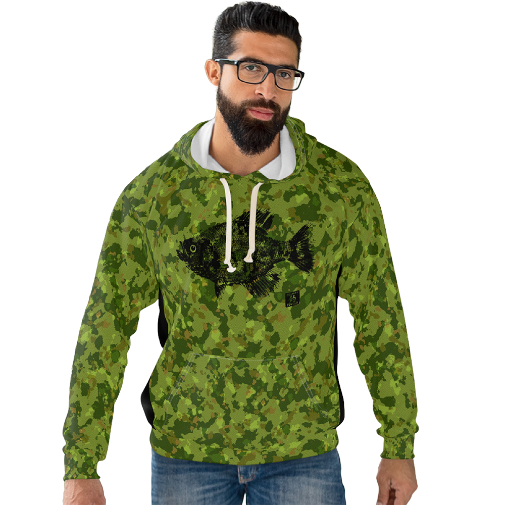 Camouflage Gyotaku Crappie Pullover Hoodie