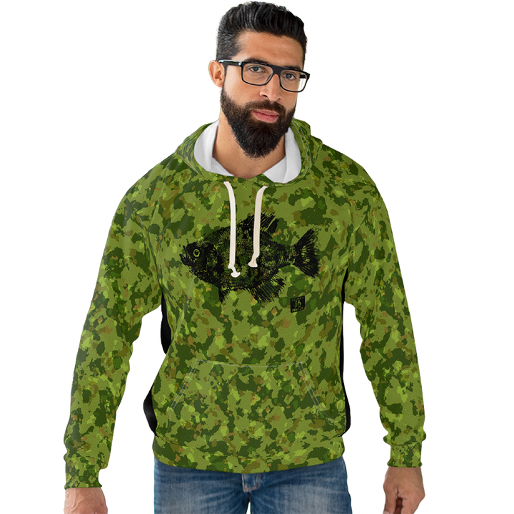 Camouflage Gyotaku Crappie Pullover Hoodie