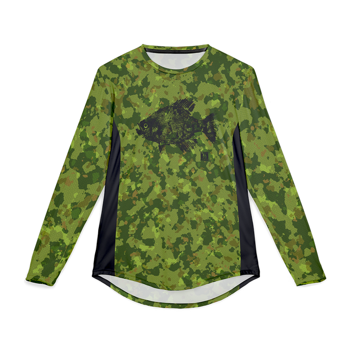 UV Protection Camouflage Gyotaku Crappie Sun Shirt
