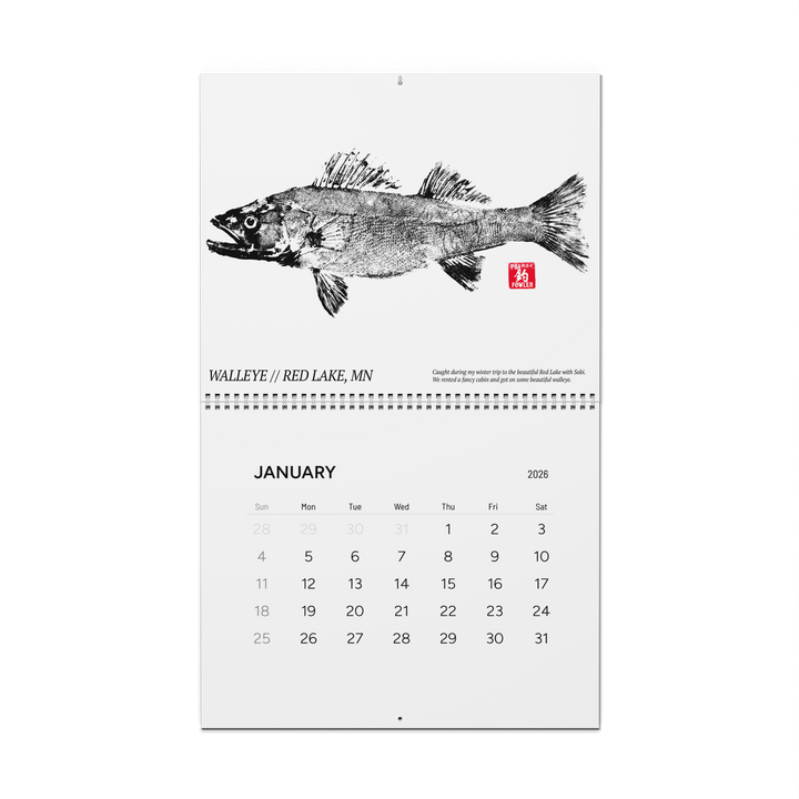 Gyotaku 2026 Wall Calendar