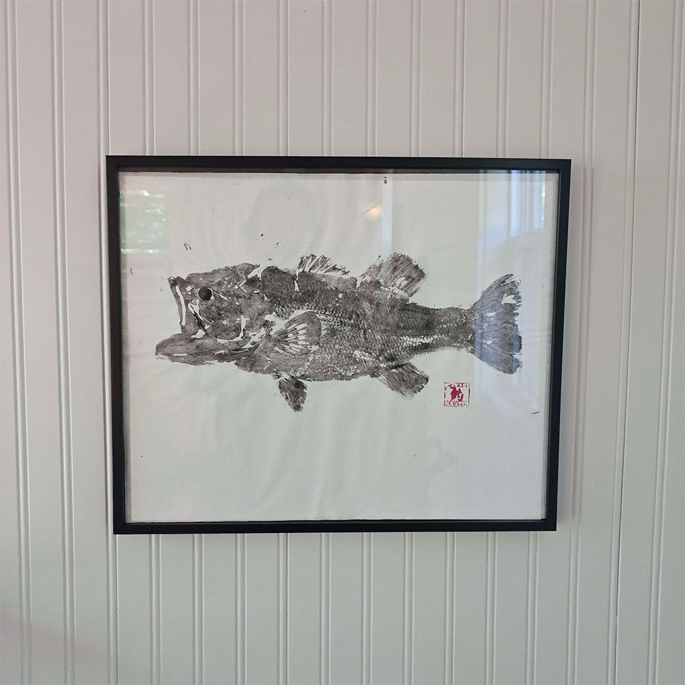 Largemouth Bass Gyotaku by Fowler