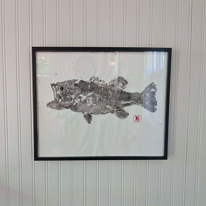 Largemouth Bass Gyotaku by Fowler