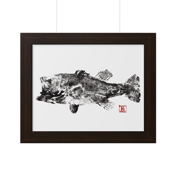 Largemouth Bass Lifesize Gyotaku Framed Print