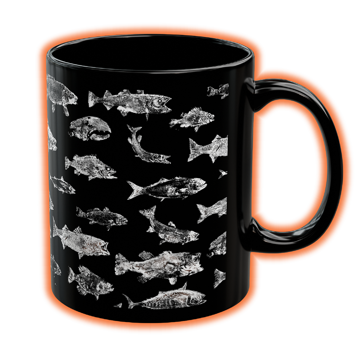 Gyotaku Pattern Ceramic Mug, (11oz)