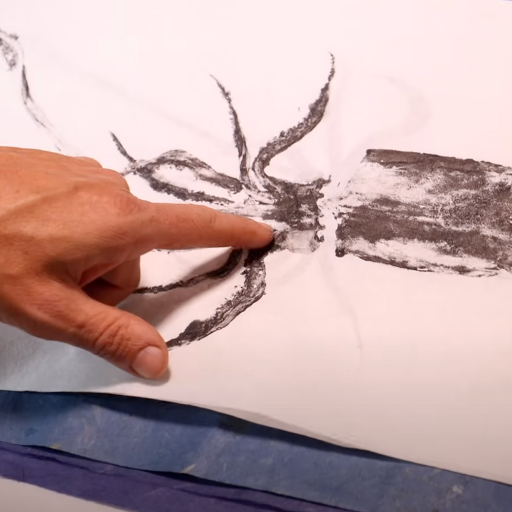 Drawn Squid Gyotaku by Fowler