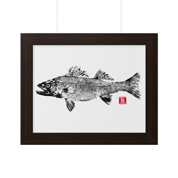 Walleye Gyotaku Framed Print