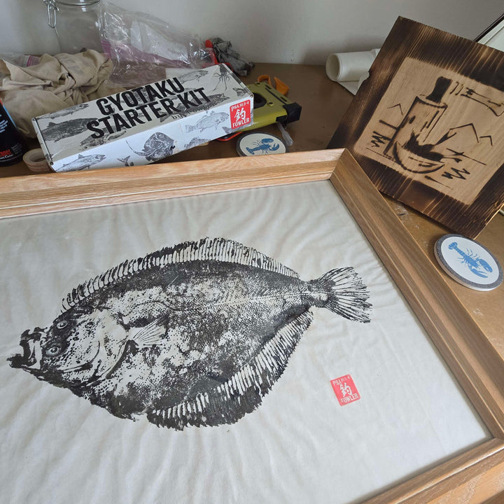 Yellowfin Sole Gyotaku by Fowler