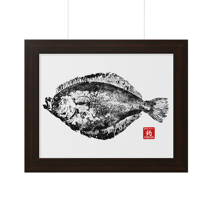 Yellowfin Sole Lifesize Gyotaku Framed Print