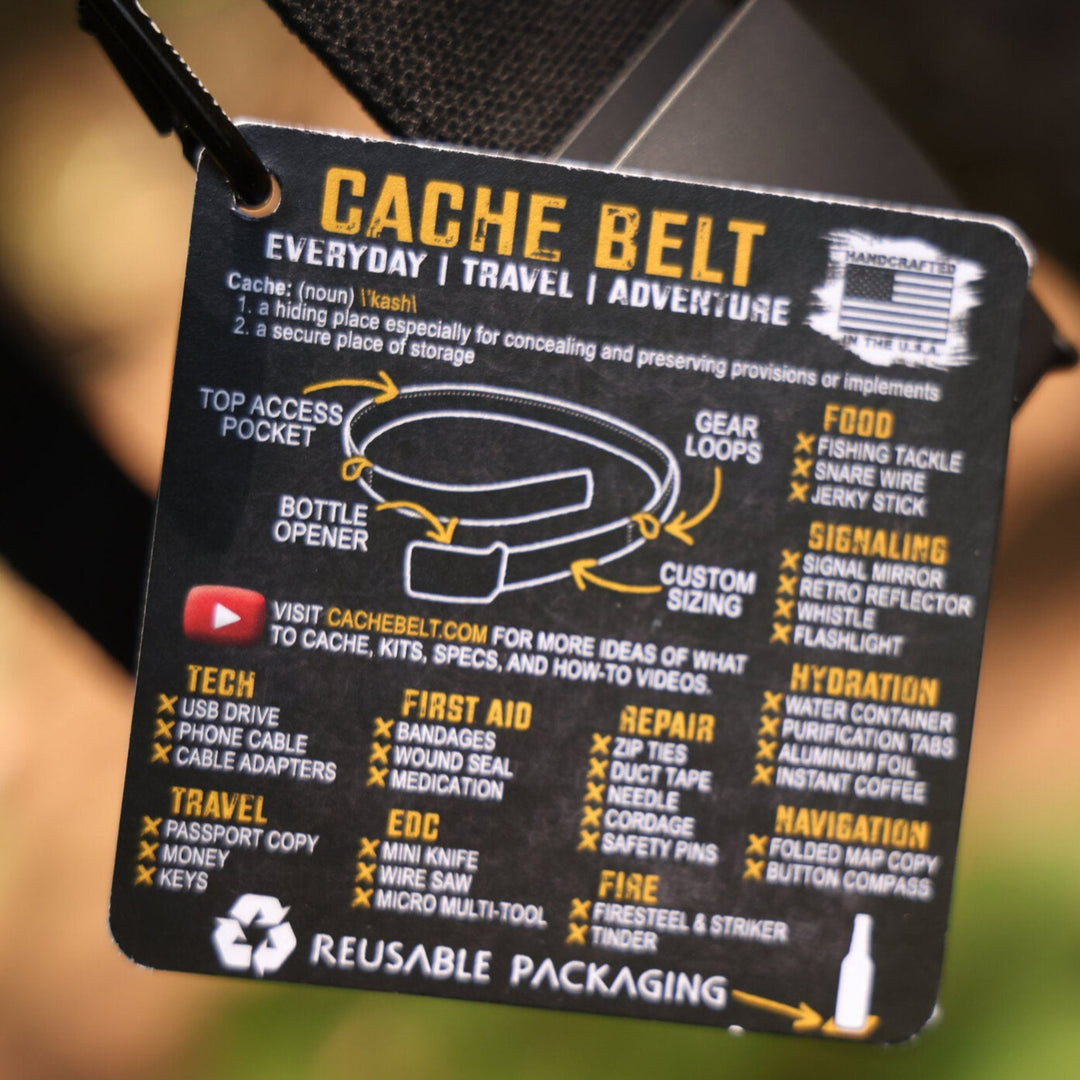 Cache Belt Cache Belt™ | With the Prototype Buckles (Does not include survival ki ...